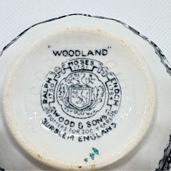 Vintage 1950s Wood and Sons, England Woodland pattern Ironstone trinket Bowl - Picture 9 of 12